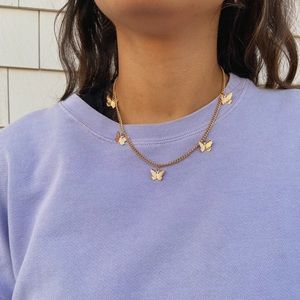 5 pendant butterfly necklace